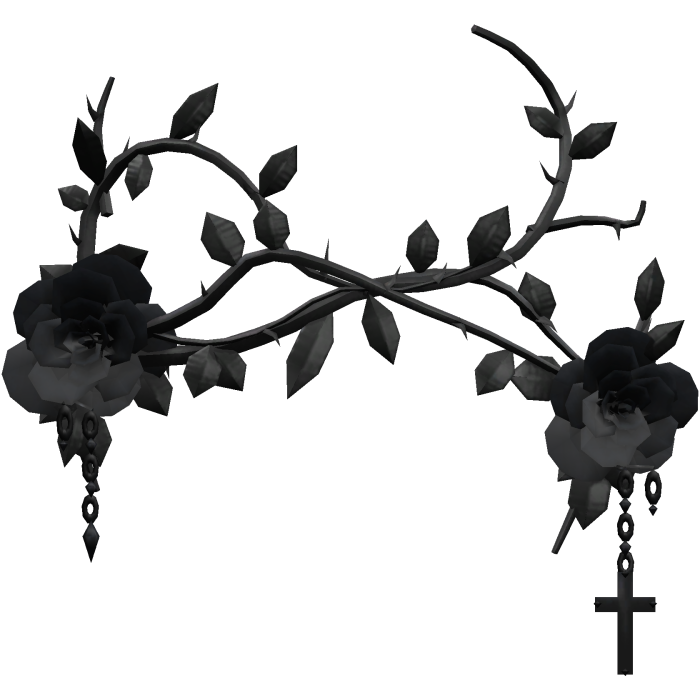Gothic Rose Vine Face Mask - Black