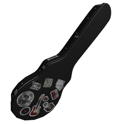 Stickered Black Guitar Case