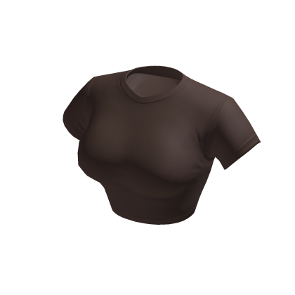 Crop Top Brown Basic Tight Baby Baddie Tee Shirt thumbnail