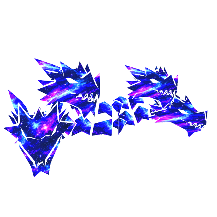 Cartoony Galaxy Dragon Heads