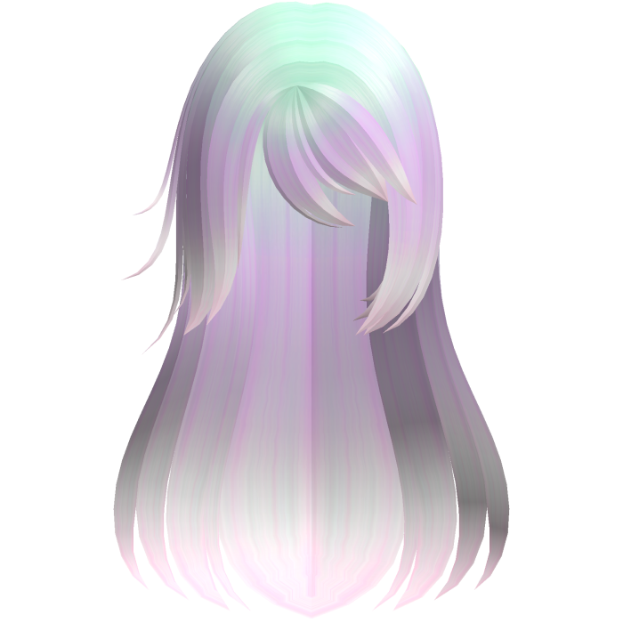 pastel goth cute protagonist side swept long hair