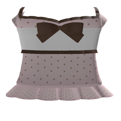 Cute Brown & Pink Polka Dots Dress Roblox item