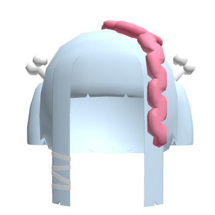 Pastel Blue Halloween Zombie Low Poly Hair