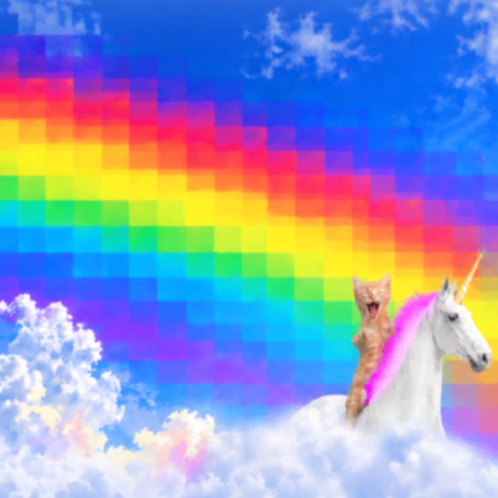 Happy Cat Unicorn Rainbow Funny Kawaii Background