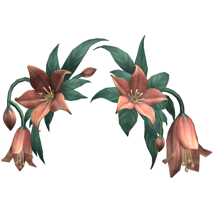 Peach Teal Lily Flower Crown