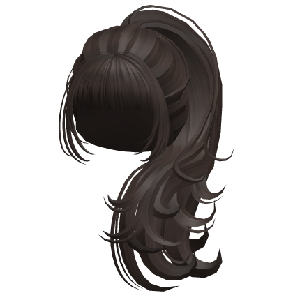 ♡ angelcore flowy layered ponytail dark brown Roblox item