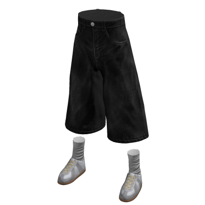 Distressed Shorts Black Denim Designer Baggy Jorts