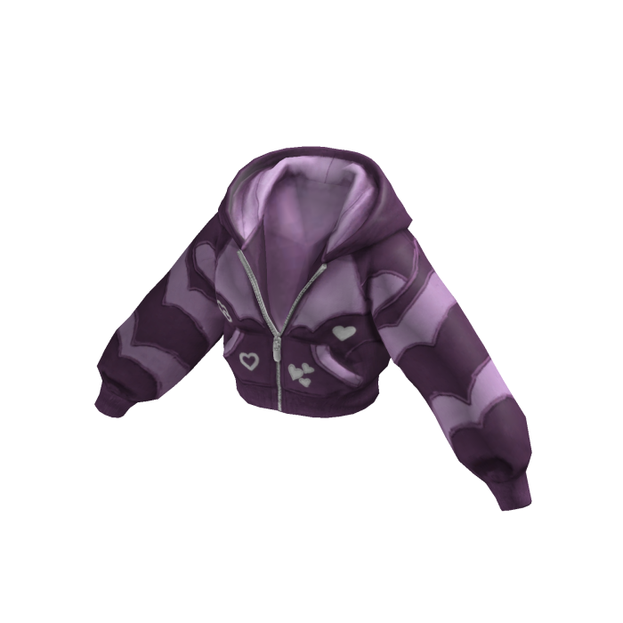 Cropped Plum Heart Hoodie