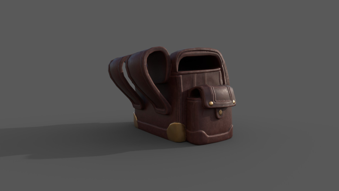Stylized Leather Messenger Bag - Game Ready PBR preview 2