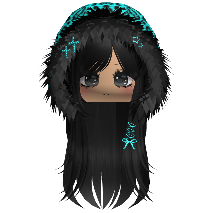 Cyan Leopard Hood Girl Black
