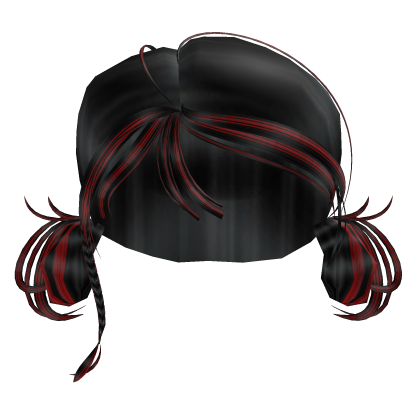Black and Red Low Buns Hair thumbnail