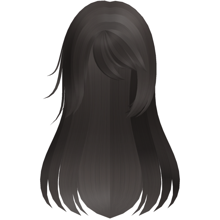 dark ash cute protagonist side swept long hair