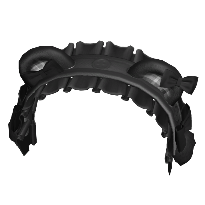 Kawaii Cute Bear Headband w Ruffles Black