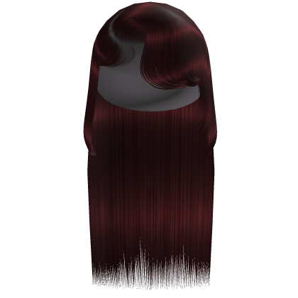 Sleek Side Swoop Bang Straight Hair (Burgundy)