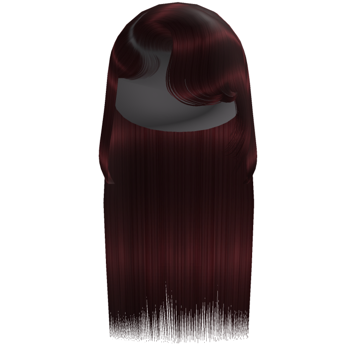 Sleek Side Swoop Bang Straight Hair (Burgundy)