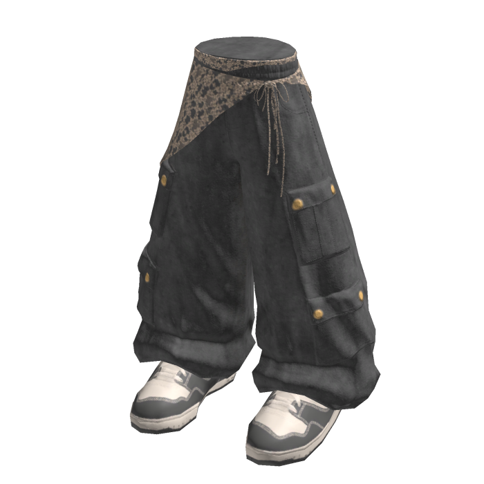 Vintage Lace Cargo Pants (Grey)