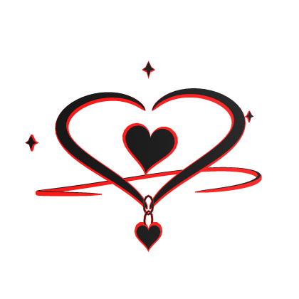 Glowing Heart Halo Black Red