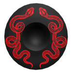 Black & Red Twin Snakes Wide Brim Hat