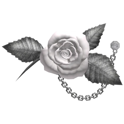 Angelic iWhite Silver Rose Flower Brooch Lapel Pin | Roblox Item