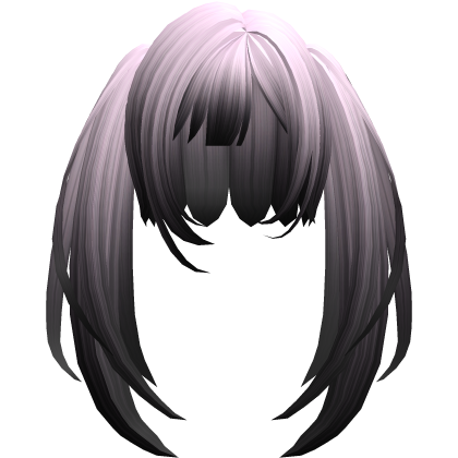 straight long pigtails moe emo vkei pink and black Roblox item