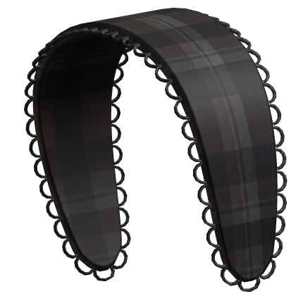 black cute plaid headband Roblox item