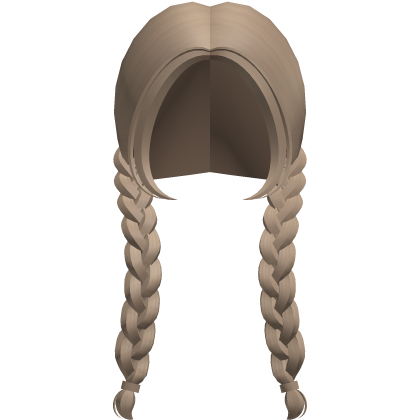 ♡ kawaii pigtail braids in chai brown Roblox item