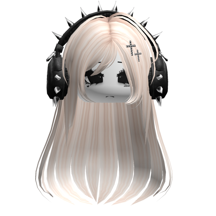 Punk Straight Hair W/ Headphones Beige