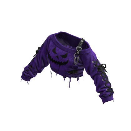 Pumpkin Crop Shoulder-Off (Purple)