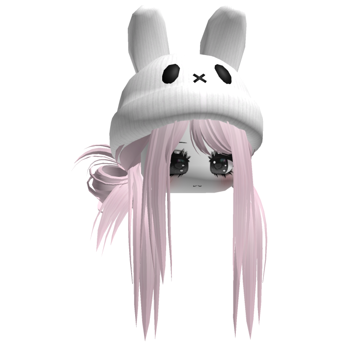 Moe Messy Girl Hair W/ Bunny Hat  Pink