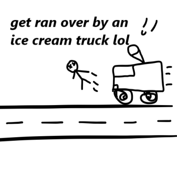 Get ran over by a white ice cream truck simulator