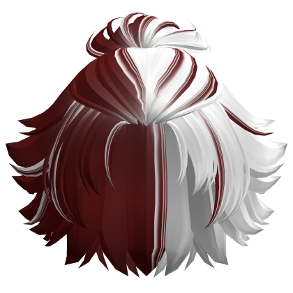 Two-Tone Anime Ponytail Boy Hair (White & Red) Roblox item