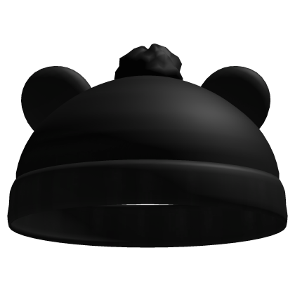 cutesy winter bear beanie in black