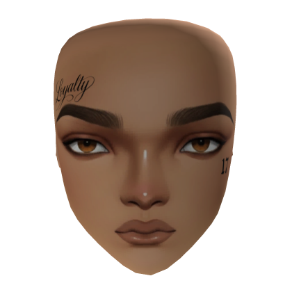 Realistic Boy Face Makeup Man head W/ Tattoos Roblox item