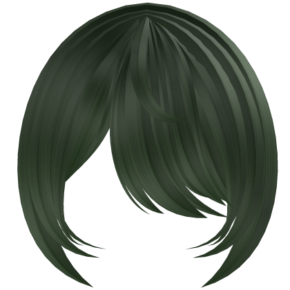 Green Cozy Side Swept Bangs