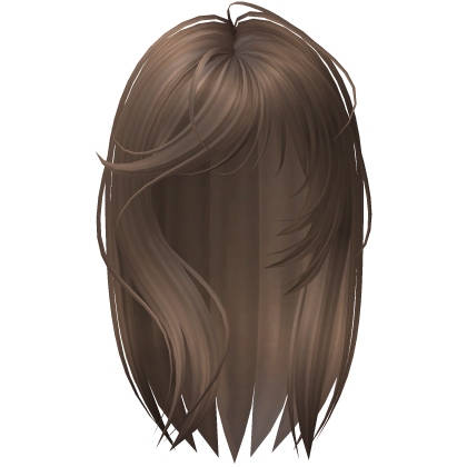 Messy Side Swept Bangs Hair in Brown Roblox item