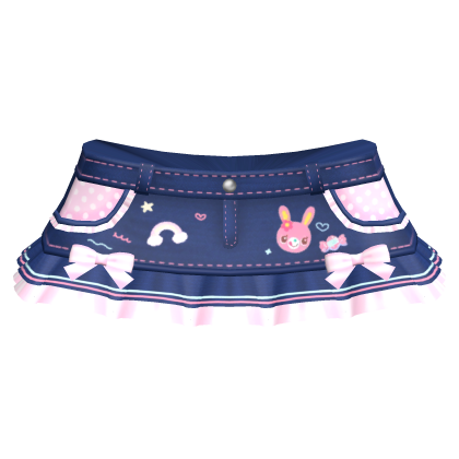 ♡꒱ adorable dark blue mezzo piano jean skirt Roblox item
