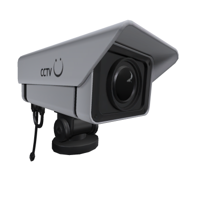 CCTV Camera on Shoulder - White (1.0)