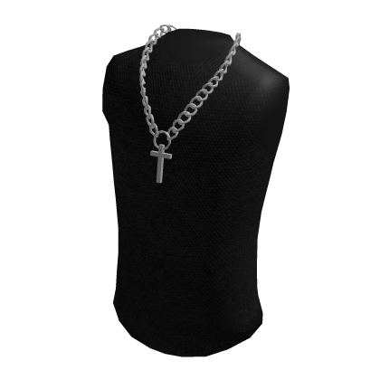 Black TankTop With Silver Cross thumbnail