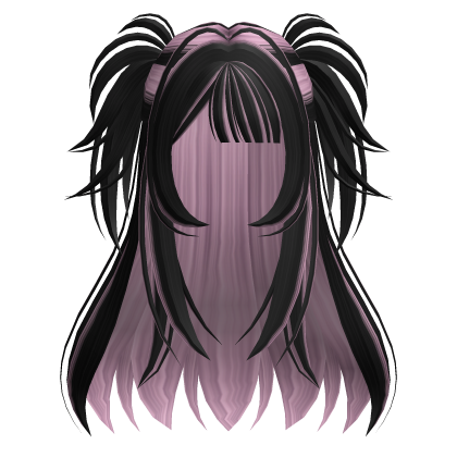 Messy Y2K Grunge Twintails (Black to Pink) Roblox item