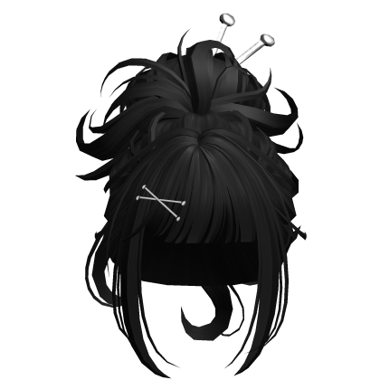 Black Swirly Curly Salon Bun w/ Pins