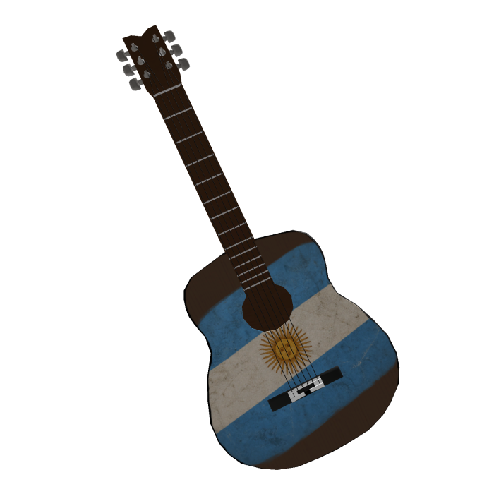 Guitarra con la Bandera de Argentina