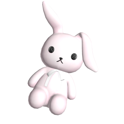 cute goth bunny plush on the floor in pink Roblox item