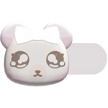 ♡ cute core adorable white bear hair clip Roblox item