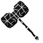 Godly Craked Black and White Glowing Hammer