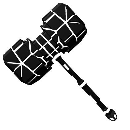 Godly Craked Black and White Glowing Hammer