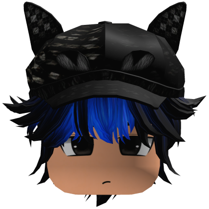 Messy Fluffy Emo Y2K Boy Hair VKAI blue black CAT Roblox item