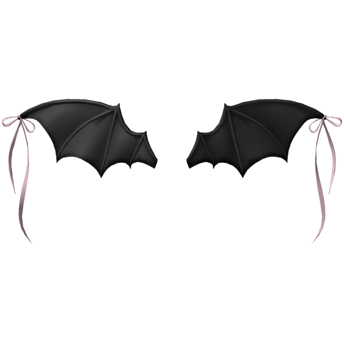 Bat Wings w/ Pink Bow Goth cute Halloween 