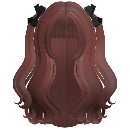 red lovely kawaii long hair w pigtails Roblox item