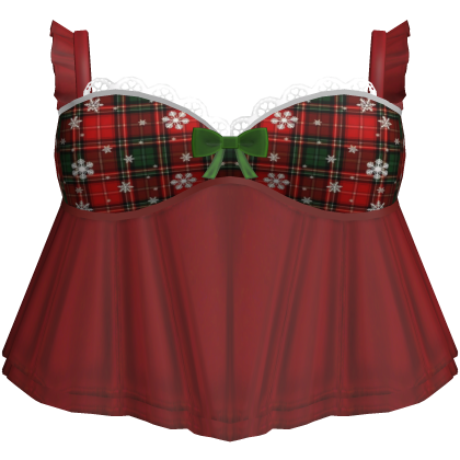 Coquette Lace Bow Christmas Babydoll Dress