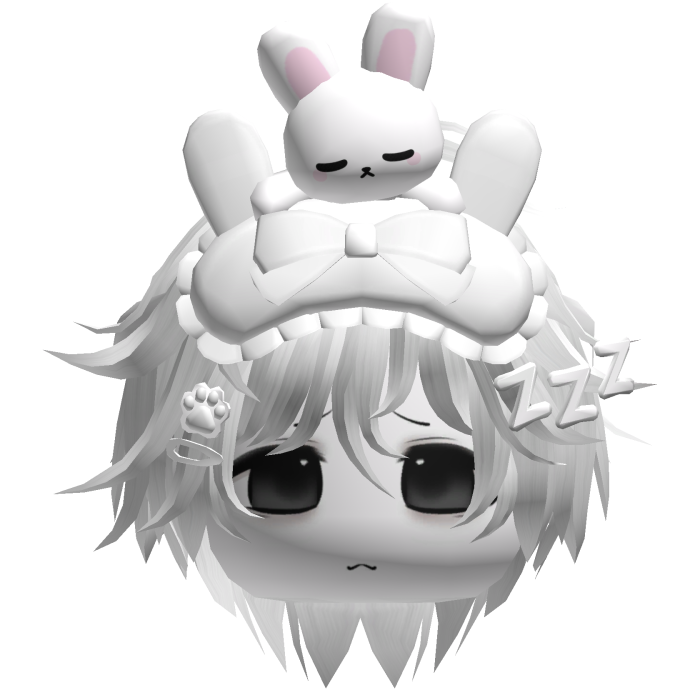 Moe Sleepy Cute Bunny Anime Boy Hair White